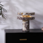 Lampe à poser moderne Vero en Marbre Bvlgari rouge et blanc