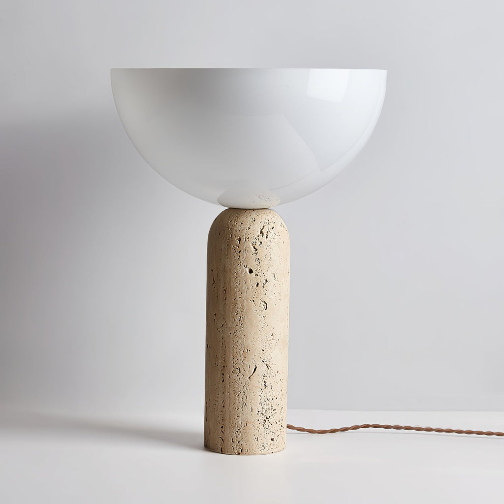 Lampe à poser moderne Truels en Travertin jaune et blanc