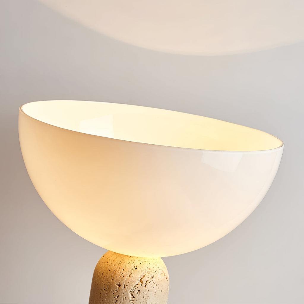 Lampe à poser moderne Truels en Travertin jaune et blanc