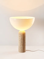 Lampe à poser moderne Truels en Travertin jaune et blanc