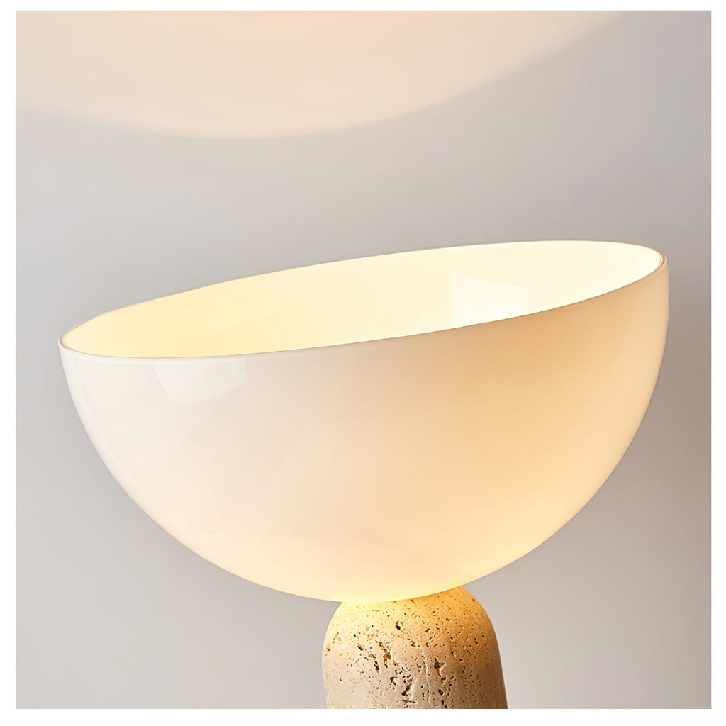Lampe à poser moderne Truels en Travertin jaune et blanc