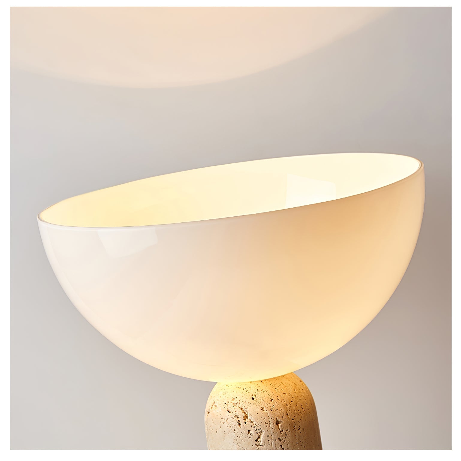 Lampe à poser moderne Truels en Travertin jaune et blanc