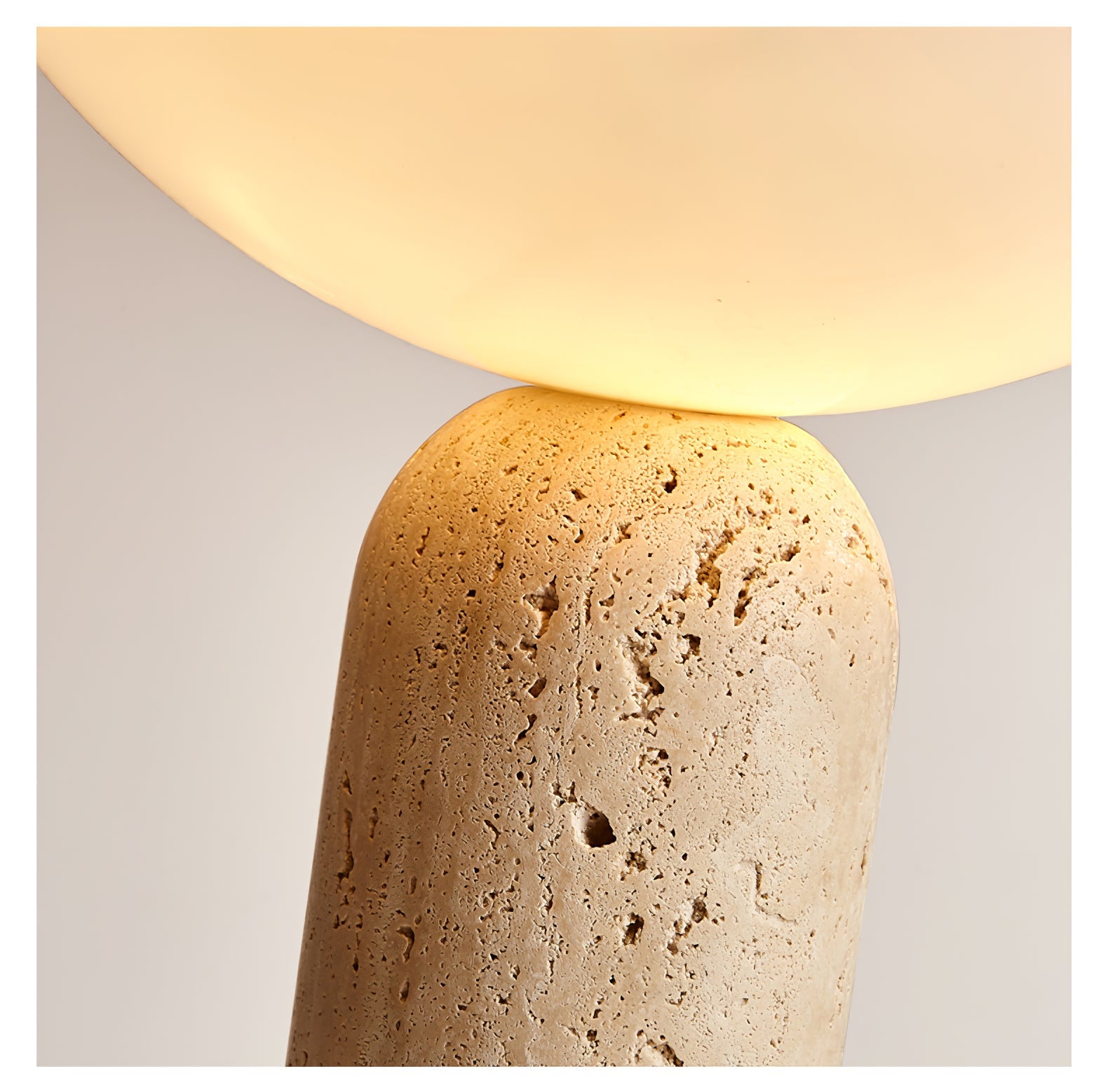Lampe à poser moderne Truels en Travertin jaune et blanc