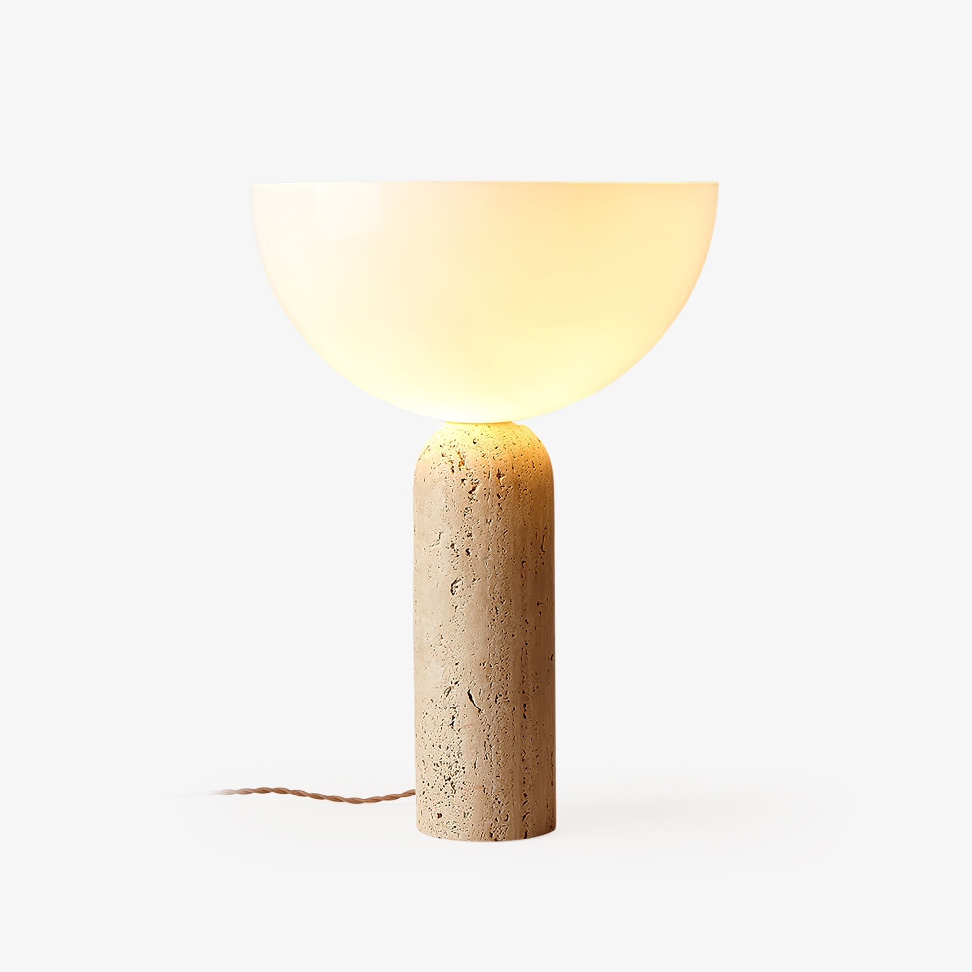 Lampe à poser moderne Truels en Travertin jaune et blanc