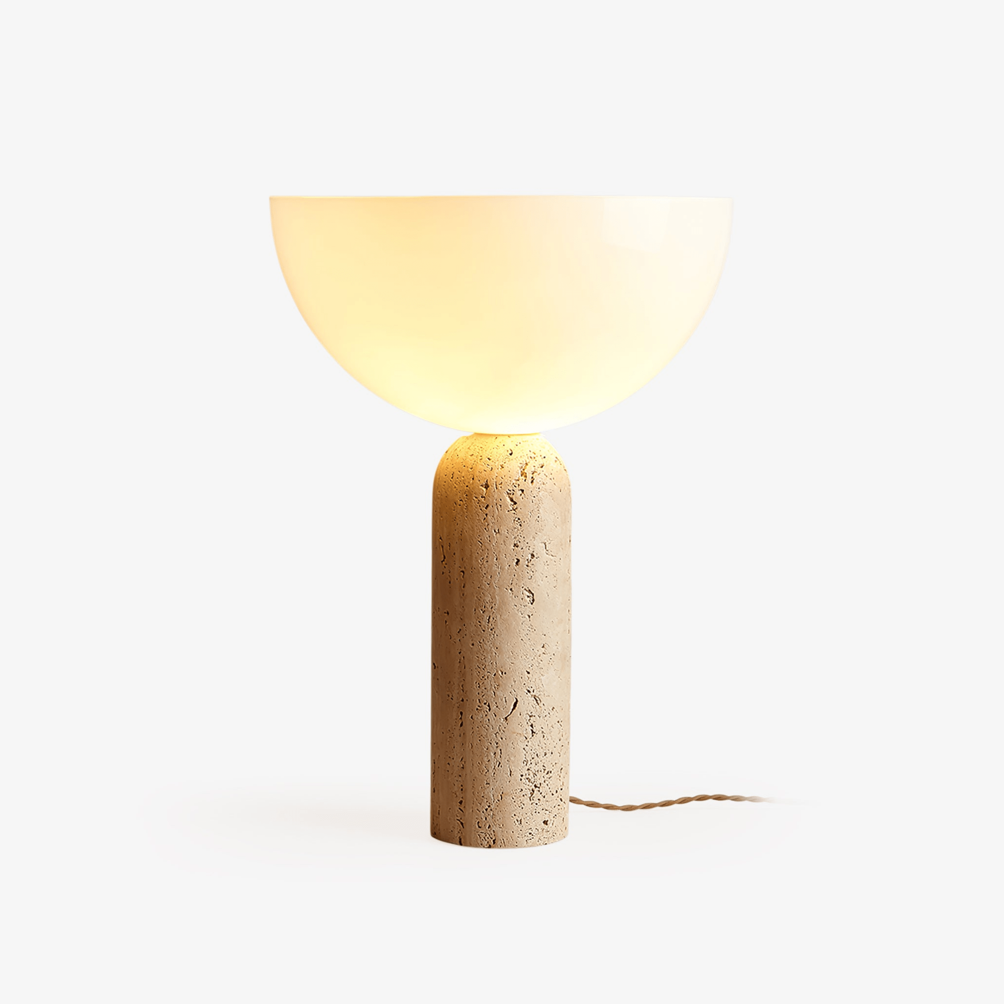 Lampe à poser moderne Truels en Travertin jaune et blanc