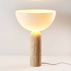 Lampe à poser moderne Truels en Travertin jaune et blanc