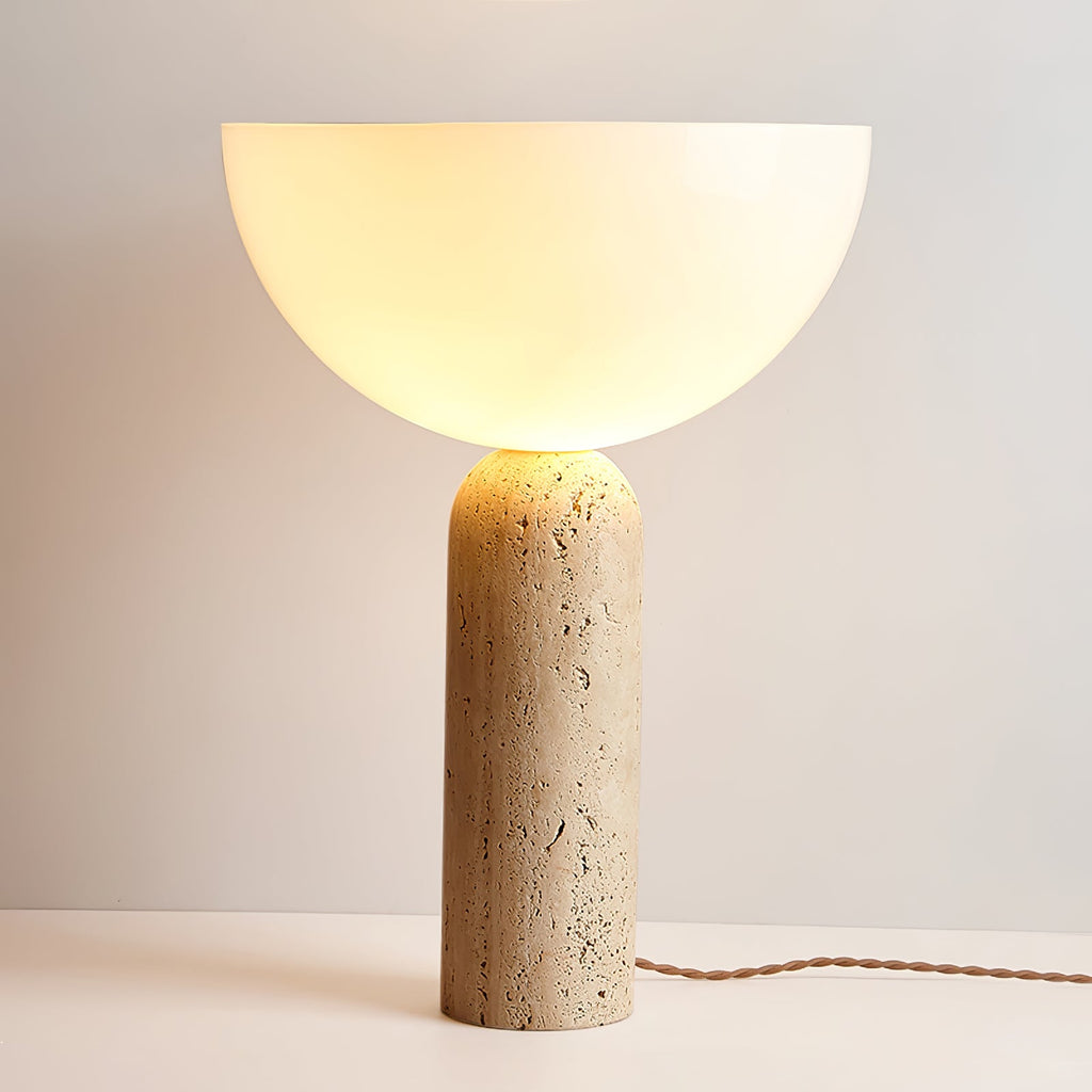 Lampe à poser moderne Truels en Travertin jaune et blanc