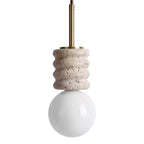 Suspension moderne Herman en Travertin jaune et blanc