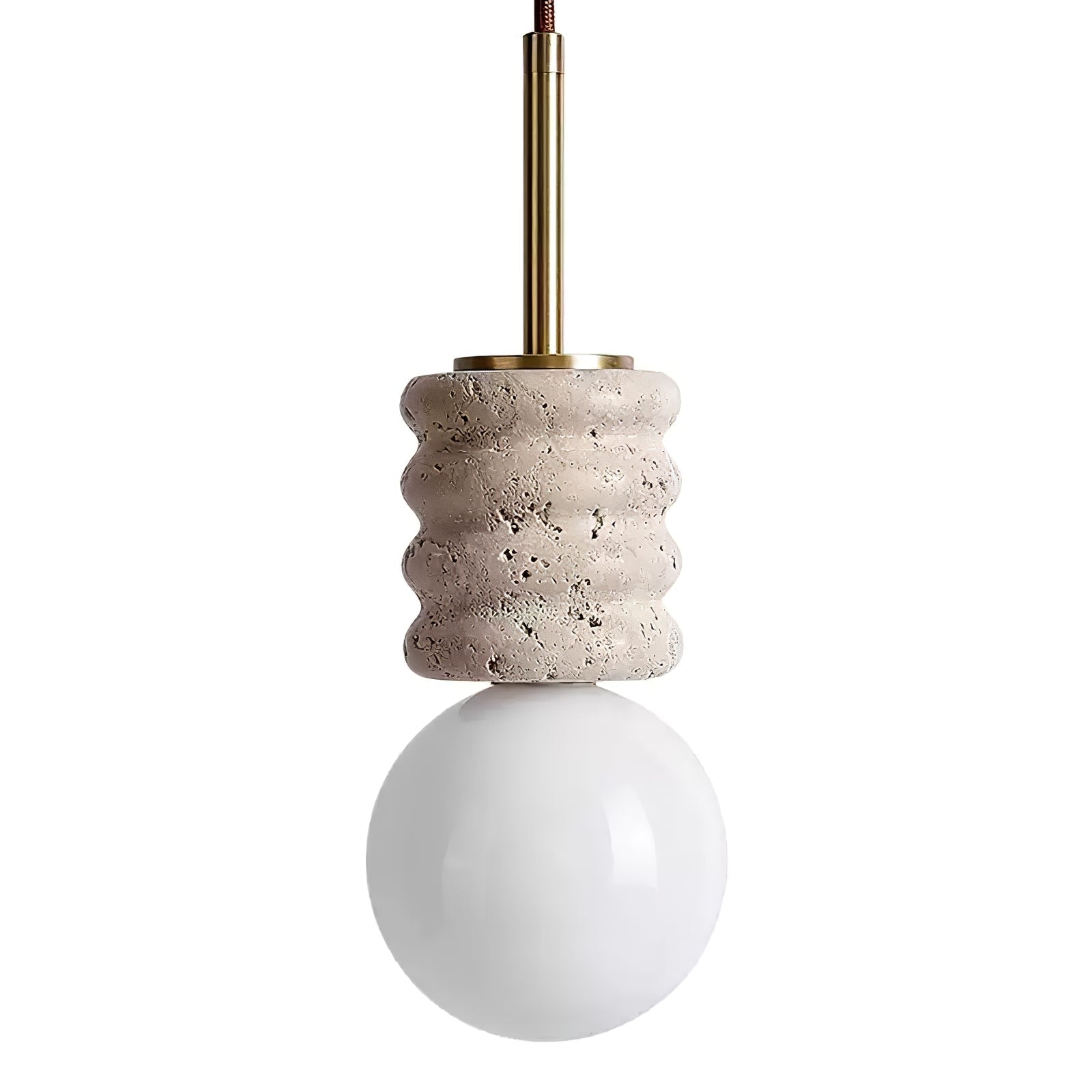 Suspension moderne Herman en Travertin jaune et blanc