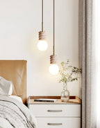 Suspension moderne Herman en Travertin jaune et blanc