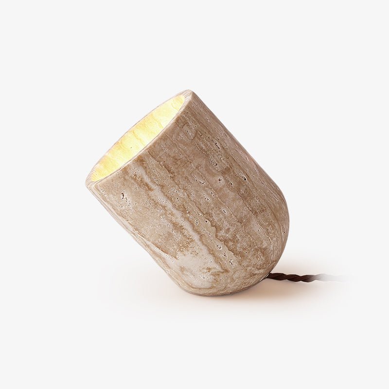 Lampe à poser moderne Faber en Travertin jaune