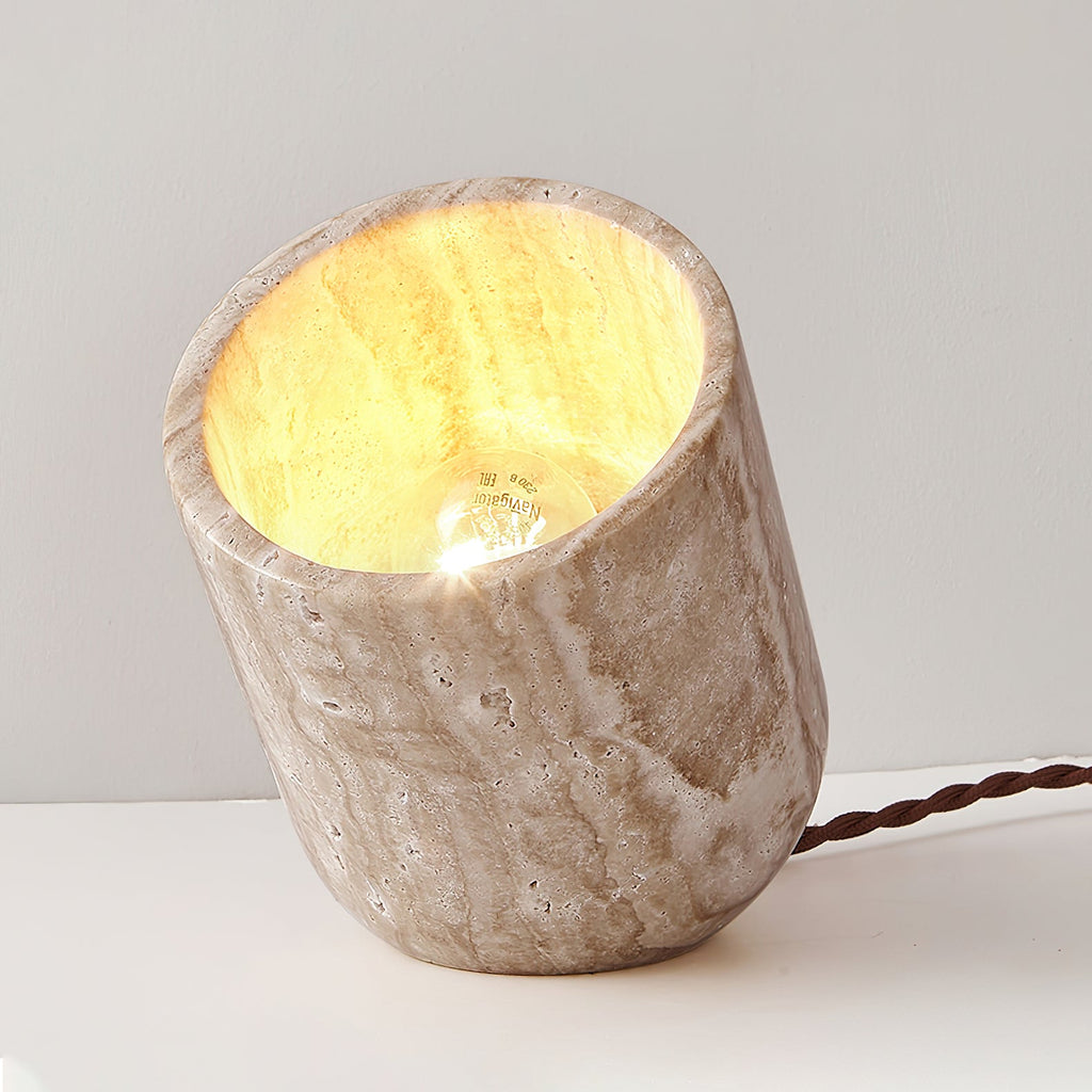 Lampe à poser moderne Faber en Travertin jaune