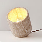 Lampe à poser moderne Faber en Travertin jaune