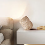 Lampe à poser moderne Faber en Travertin jaune