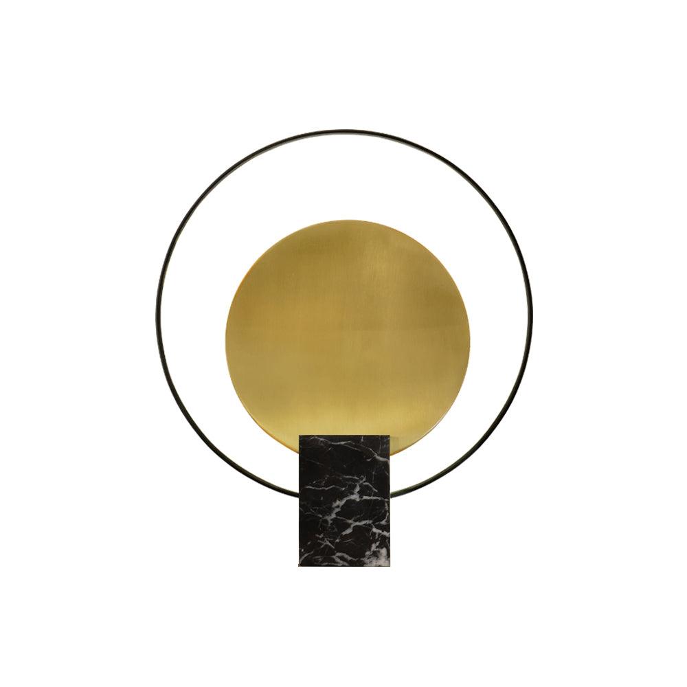 Lampe à poser moderne Duncan en Métal, Marbre Noir et doré