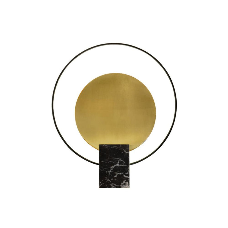 Lampe à poser moderne Duncan en Métal, Marbre Noir et doré