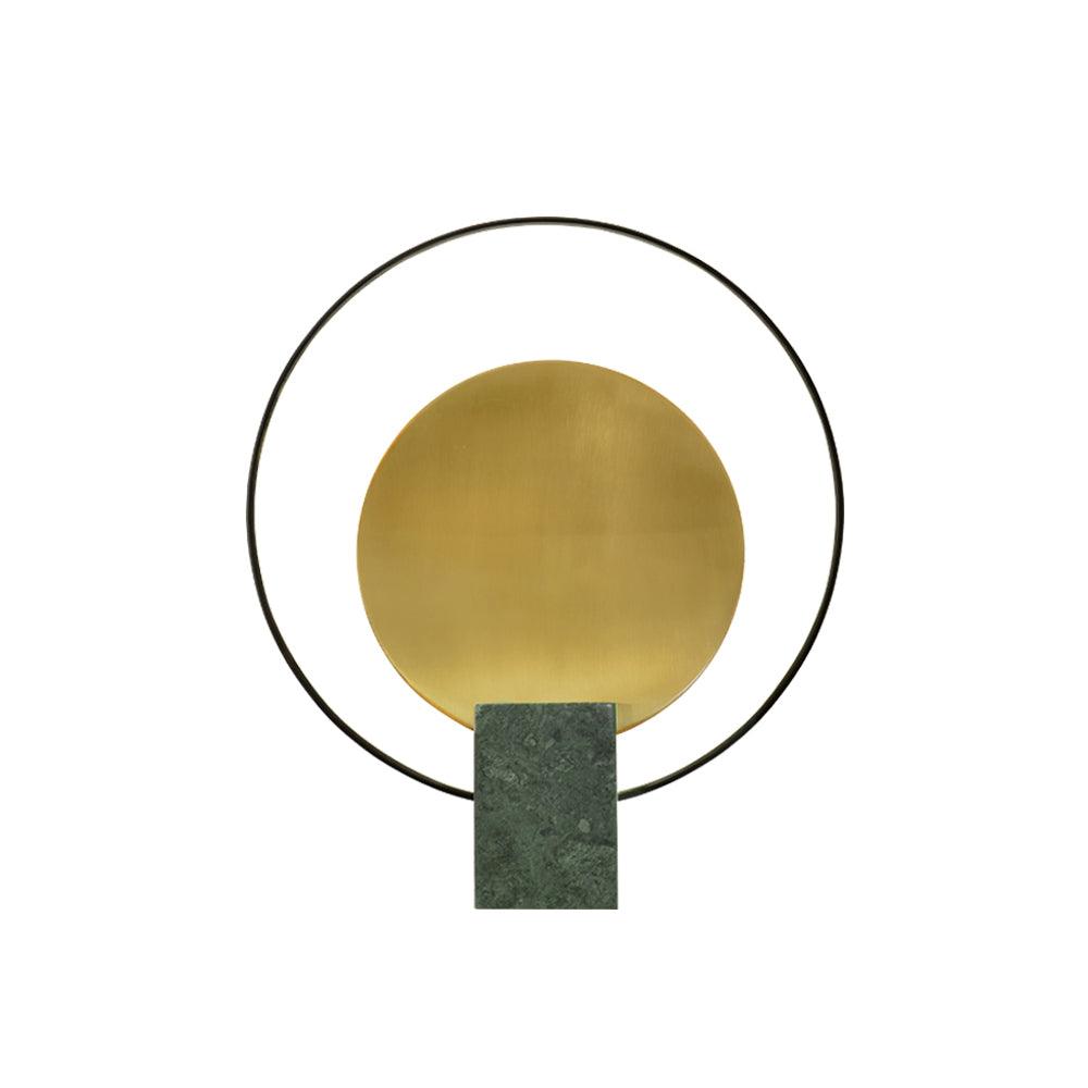 Lampe à poser moderne Duncan en Métal, Marbre Vert et doré