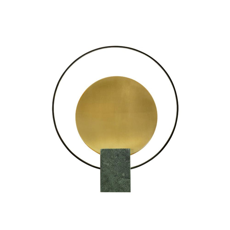Lampe à poser moderne Duncan en Métal, Marbre Vert et doré