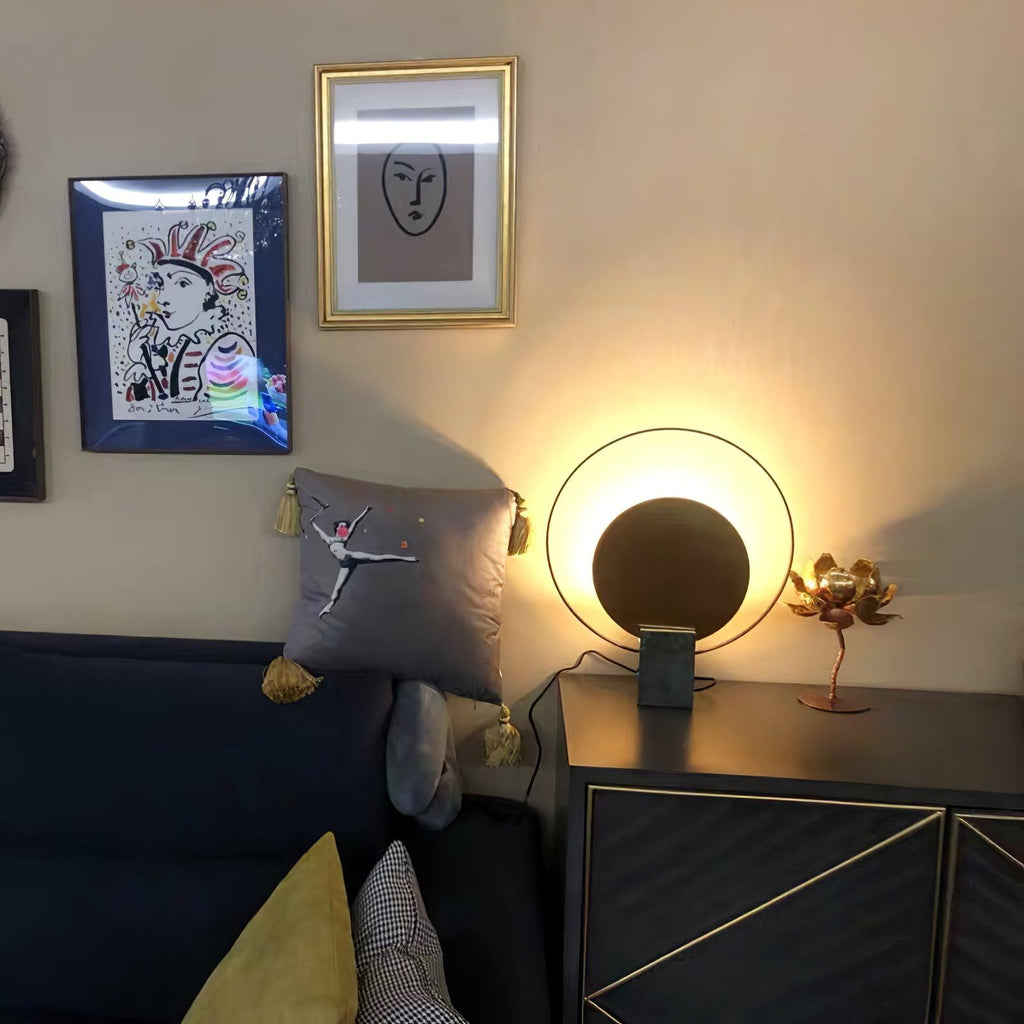 Lampe à poser moderne Duncan en Métal, Marbre Vert et doré