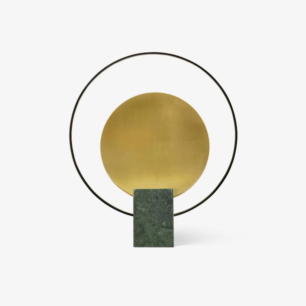 Lampe à poser moderne Duncan en Métal, Marbre Vert et doré