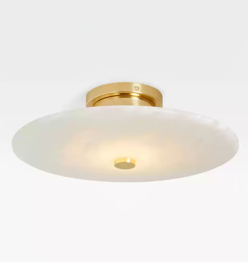 Plafonnier moderne Torin en Albâtre Laiton et blanc