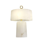 Lampe à poser moderne Walden en Albâtre Blanc et laiton