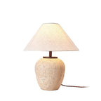Lampe à poser moderne Vigbert en Travertin Beige et blanc