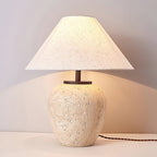 Lampe à poser moderne Vigbert en Travertin Beige et blanc