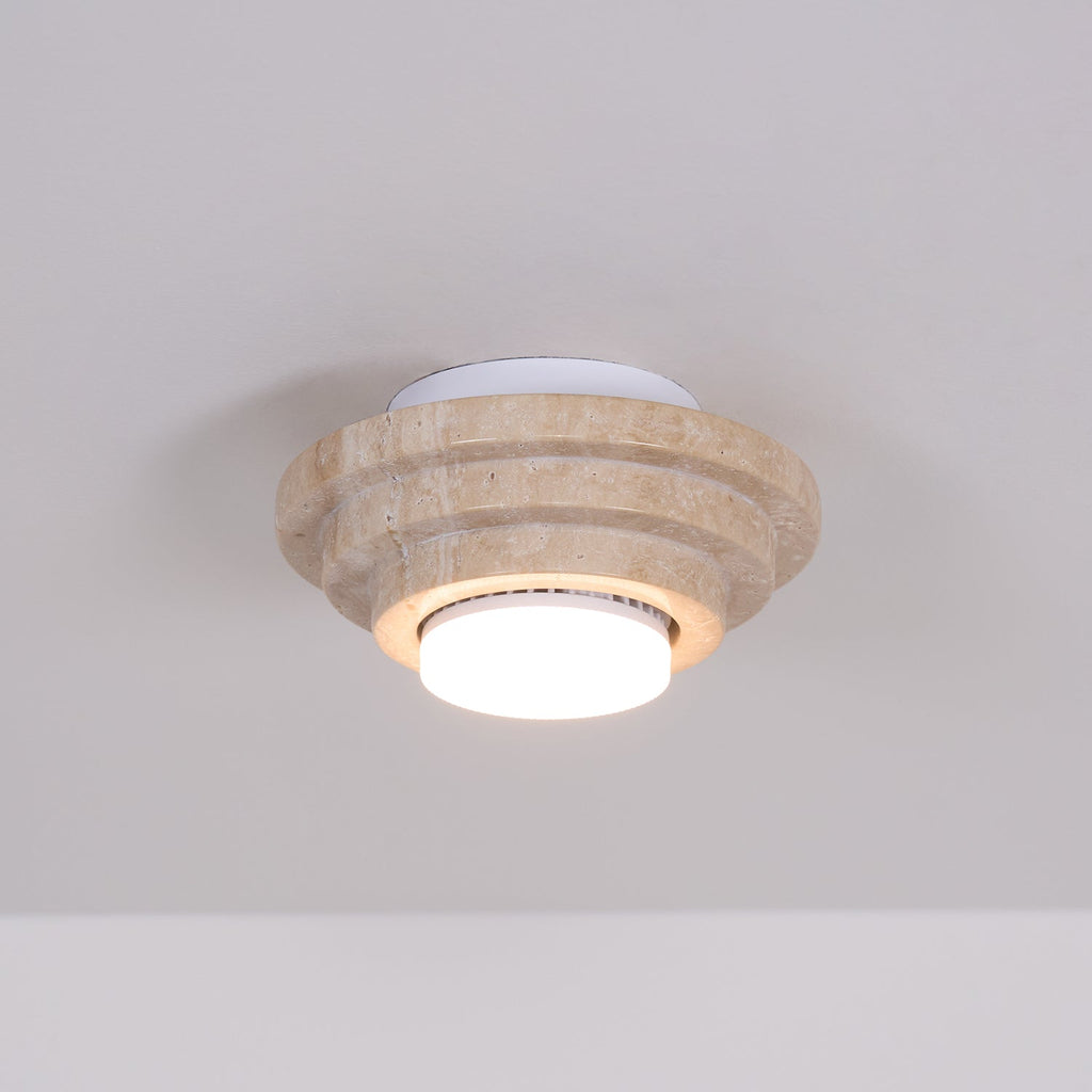 Plafonnier moderne Waldo en Travertin Beige et blanc