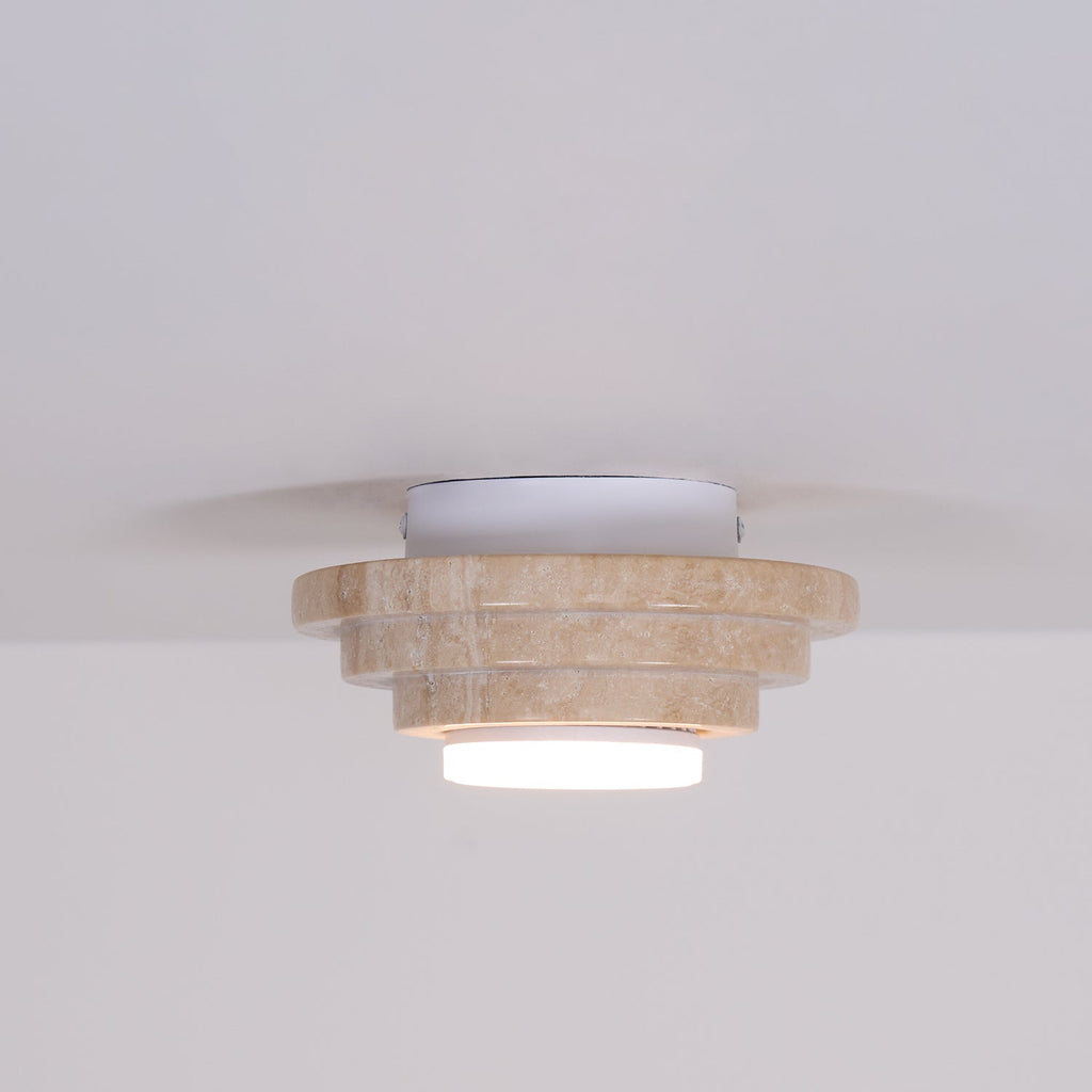 Plafonnier moderne Waldo en Travertin Beige et blanc