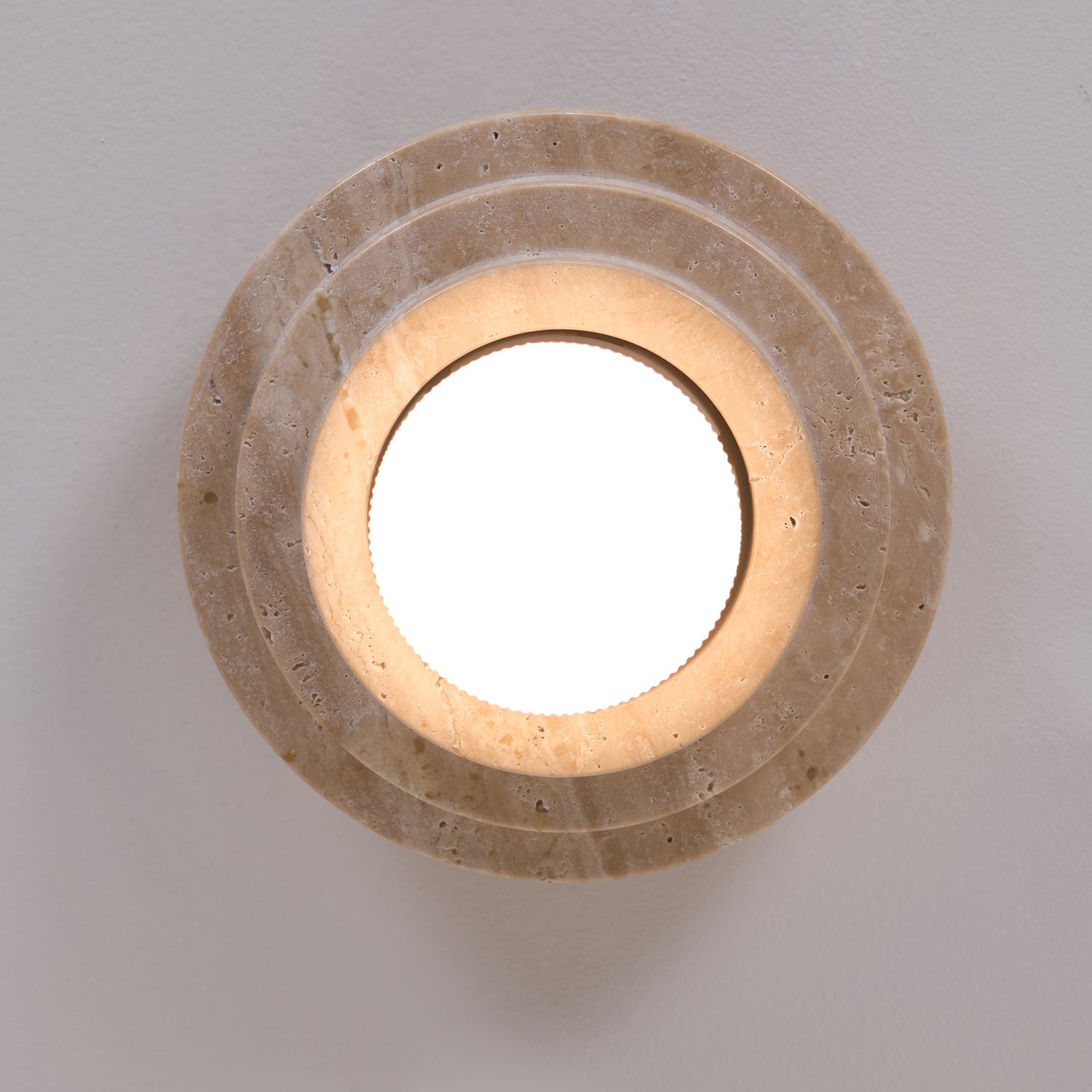 Plafonnier moderne Waldo en Travertin Beige et blanc