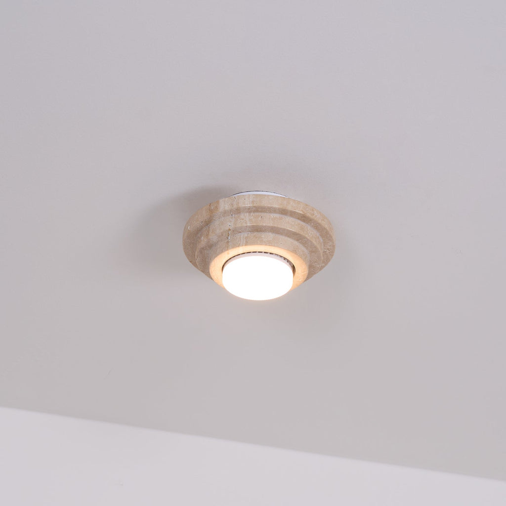 Plafonnier moderne Waldo en Travertin Beige et blanc