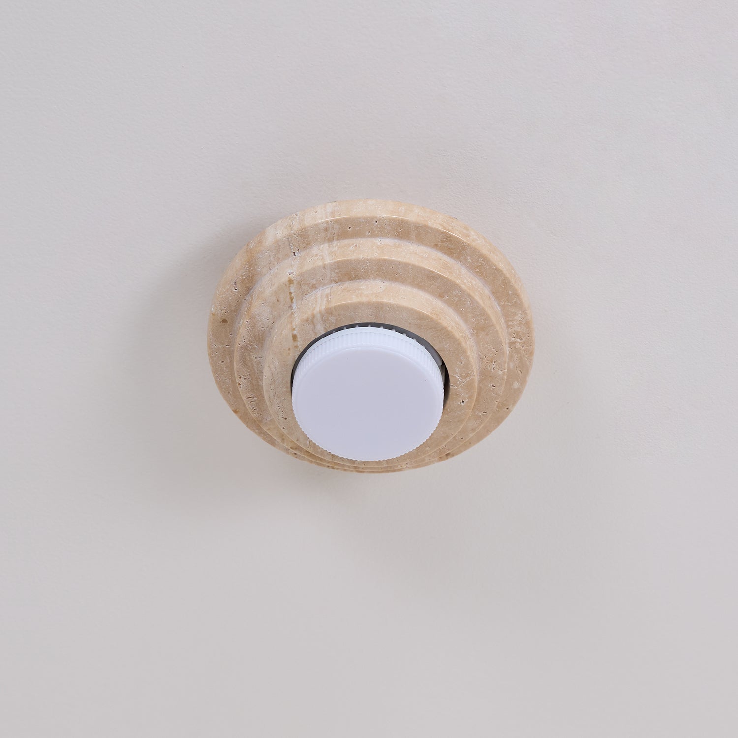 Plafonnier moderne Waldo en Travertin Beige et blanc