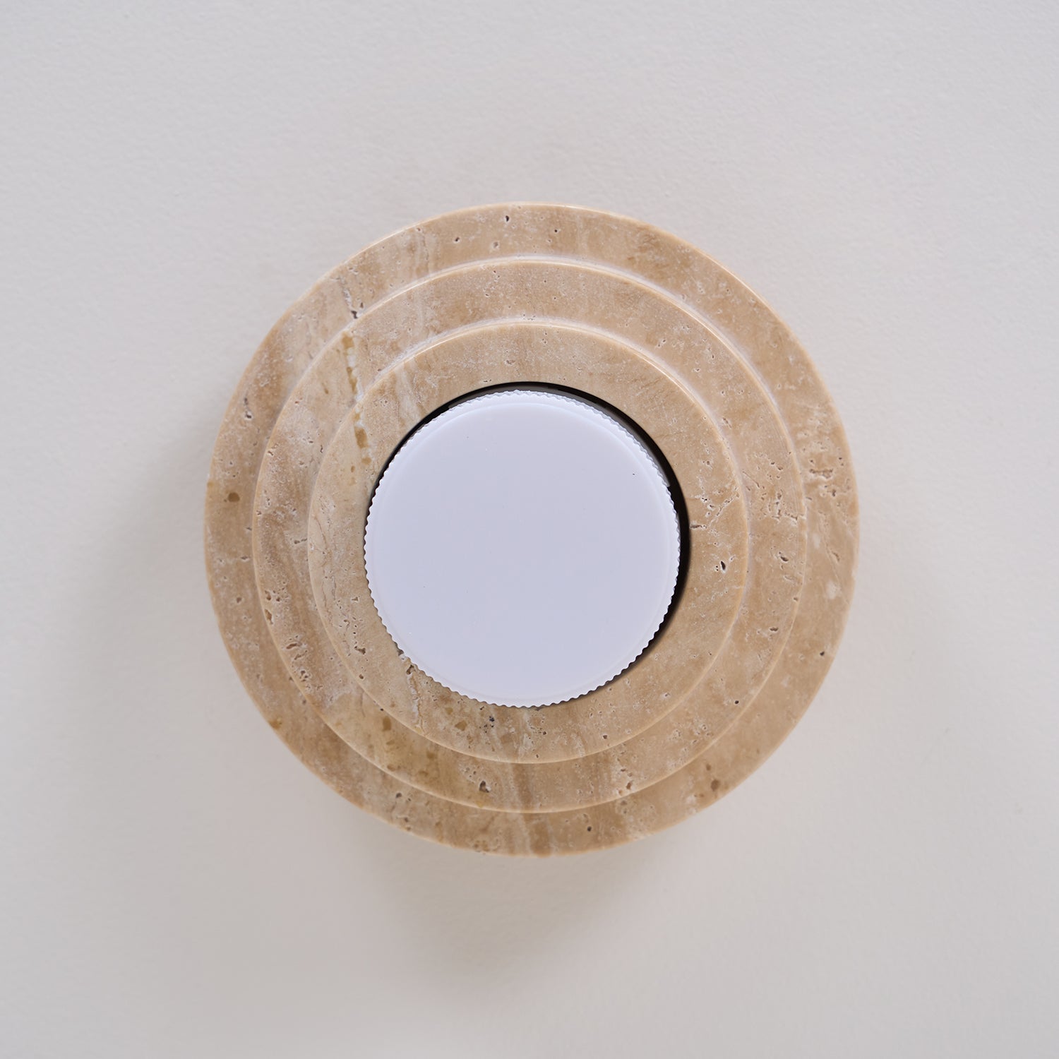 Plafonnier moderne Waldo en Travertin Beige et blanc