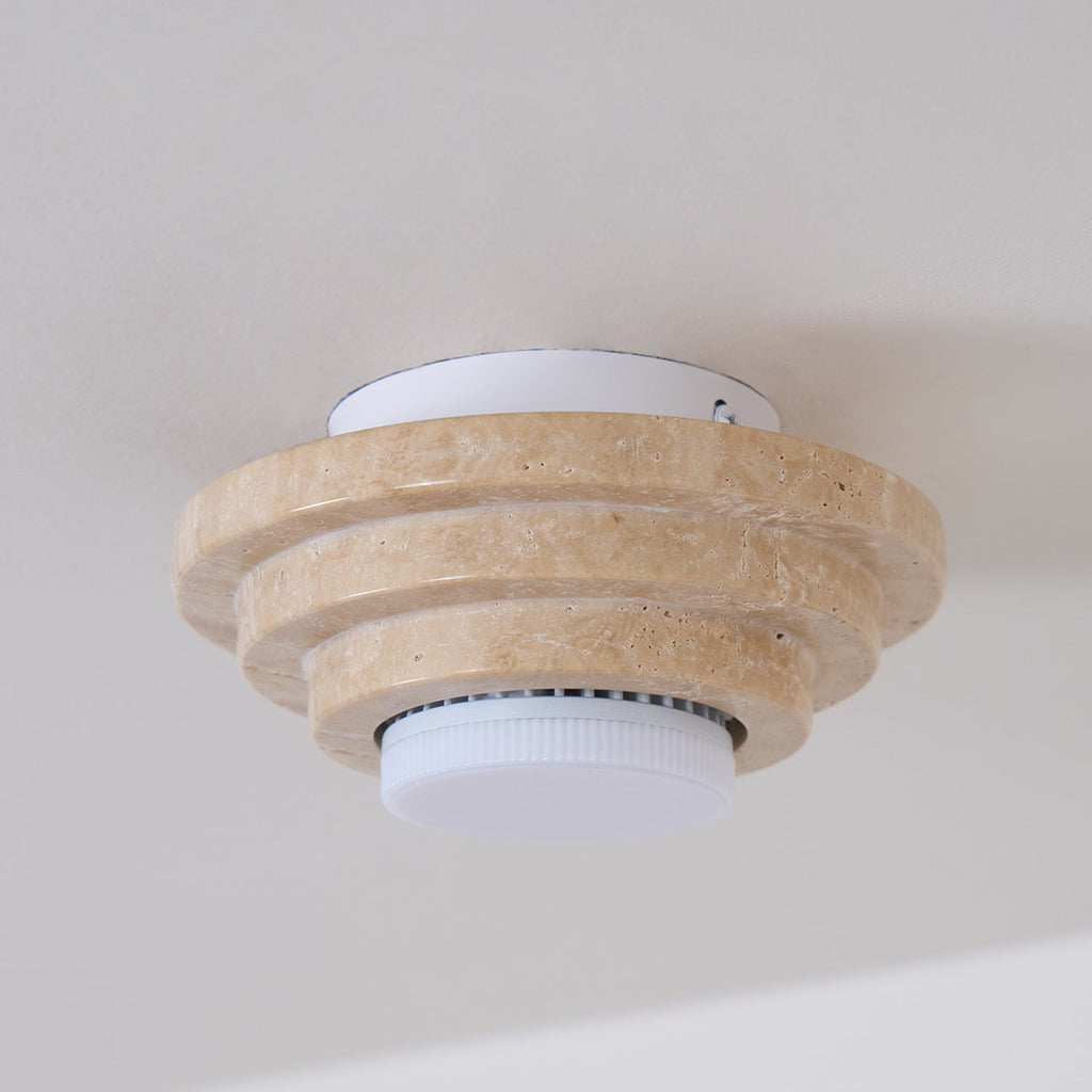 Plafonnier moderne Waldo en Travertin Beige et blanc