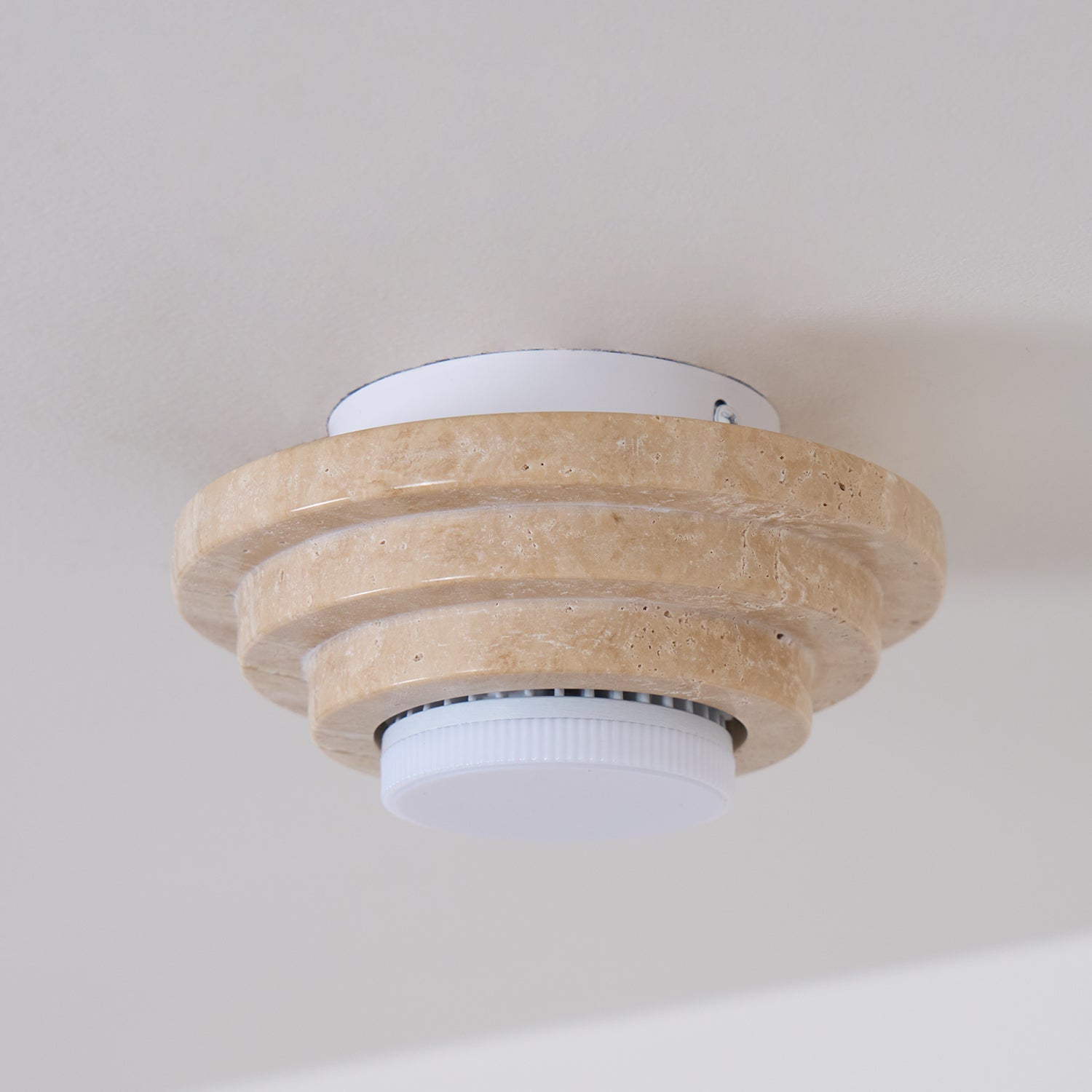 Plafonnier moderne Waldo en Travertin Beige et blanc