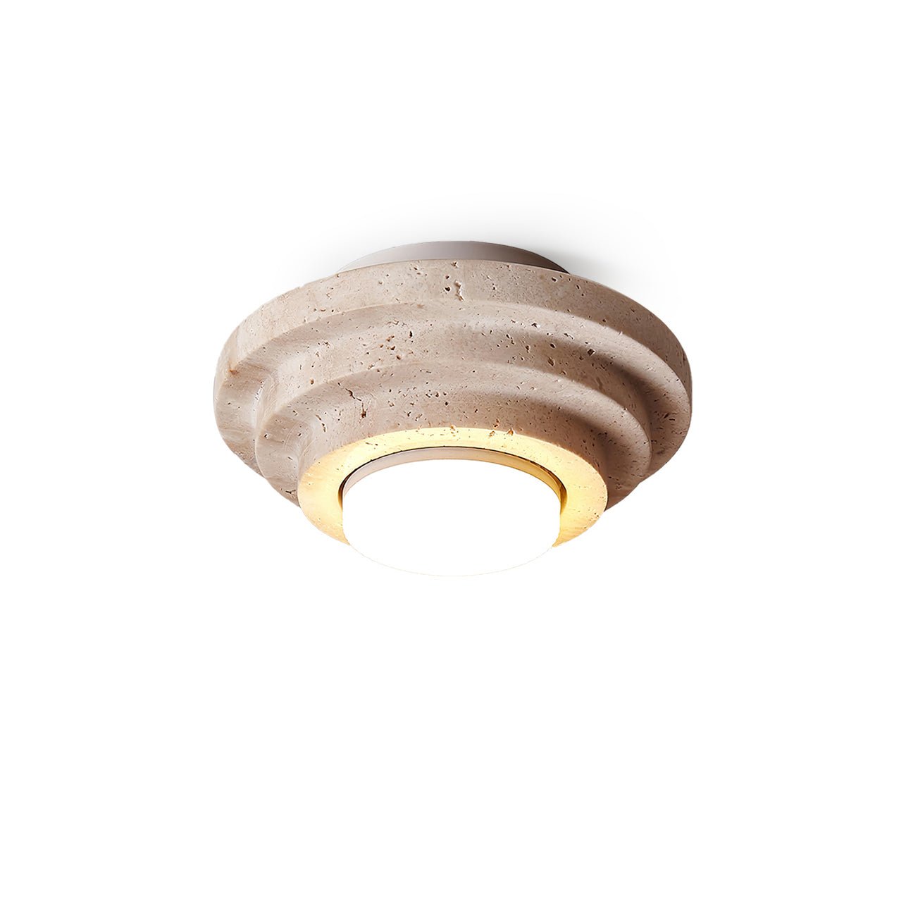 Plafonnier moderne Waldo en Travertin Beige et blanc