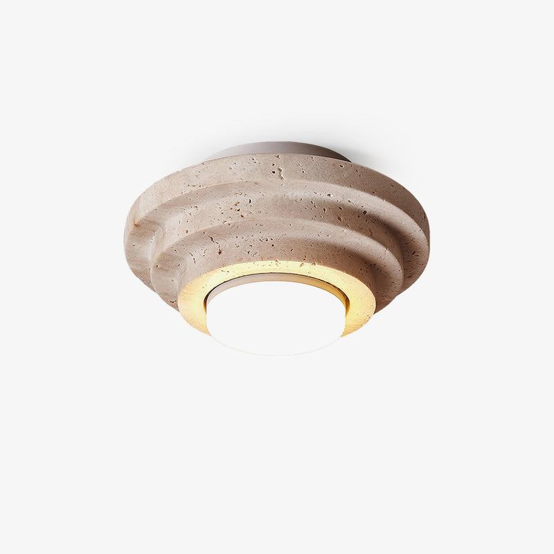 Plafonnier moderne Waldo en Travertin Beige et blanc