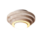 Plafonnier moderne Waldo en Travertin Beige et blanc