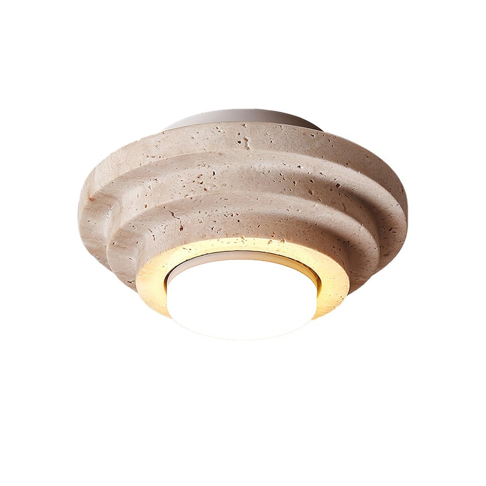 Plafonnier moderne Waldo en Travertin Beige et blanc