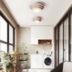 Plafonnier moderne Waldo en Travertin Beige et blanc