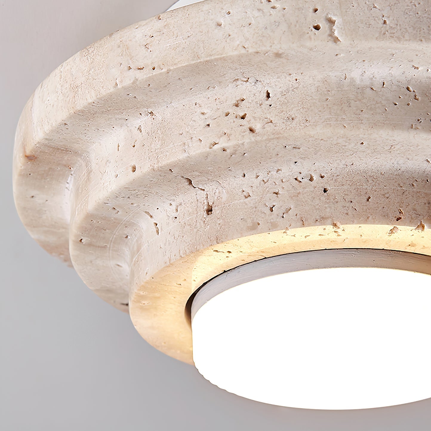 Plafonnier moderne Waldo en Travertin Beige et blanc