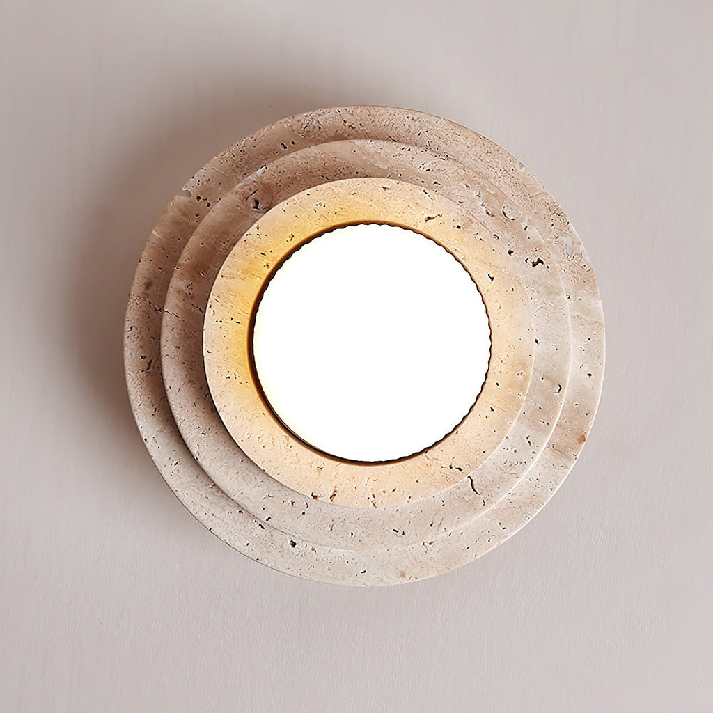 Plafonnier moderne Waldo en Travertin Beige et blanc