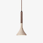 Suspension moderne Percival en Bois et travertin jaune