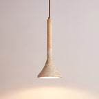 Suspension moderne Percival en Bois et travertin jaune