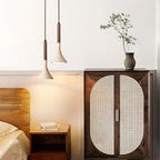 Suspension moderne Percival en Bois et travertin jaune
