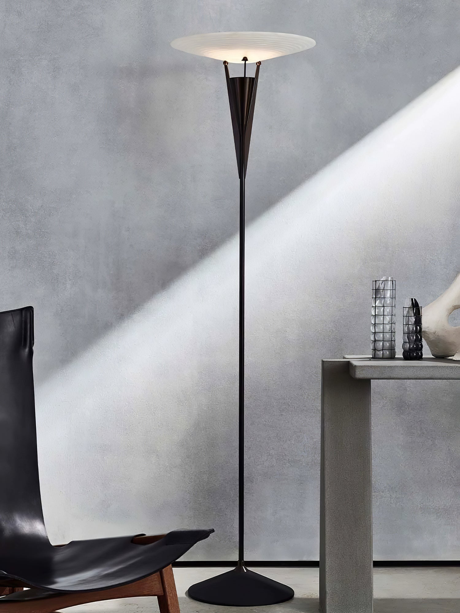 Lampadaire moderne Refil en Albâtre Cuivre
