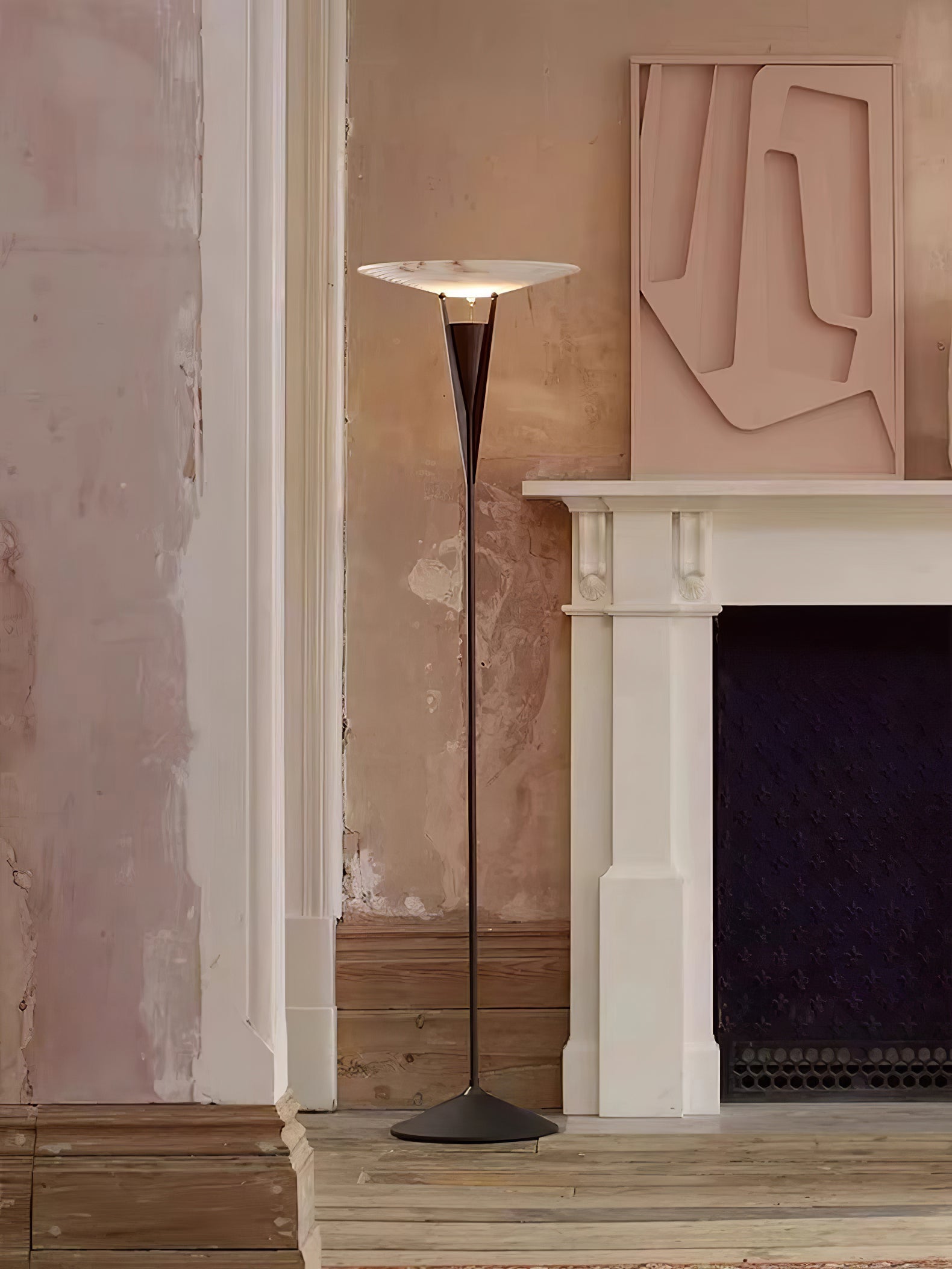 Lampadaire moderne Refil en Albâtre Cuivre