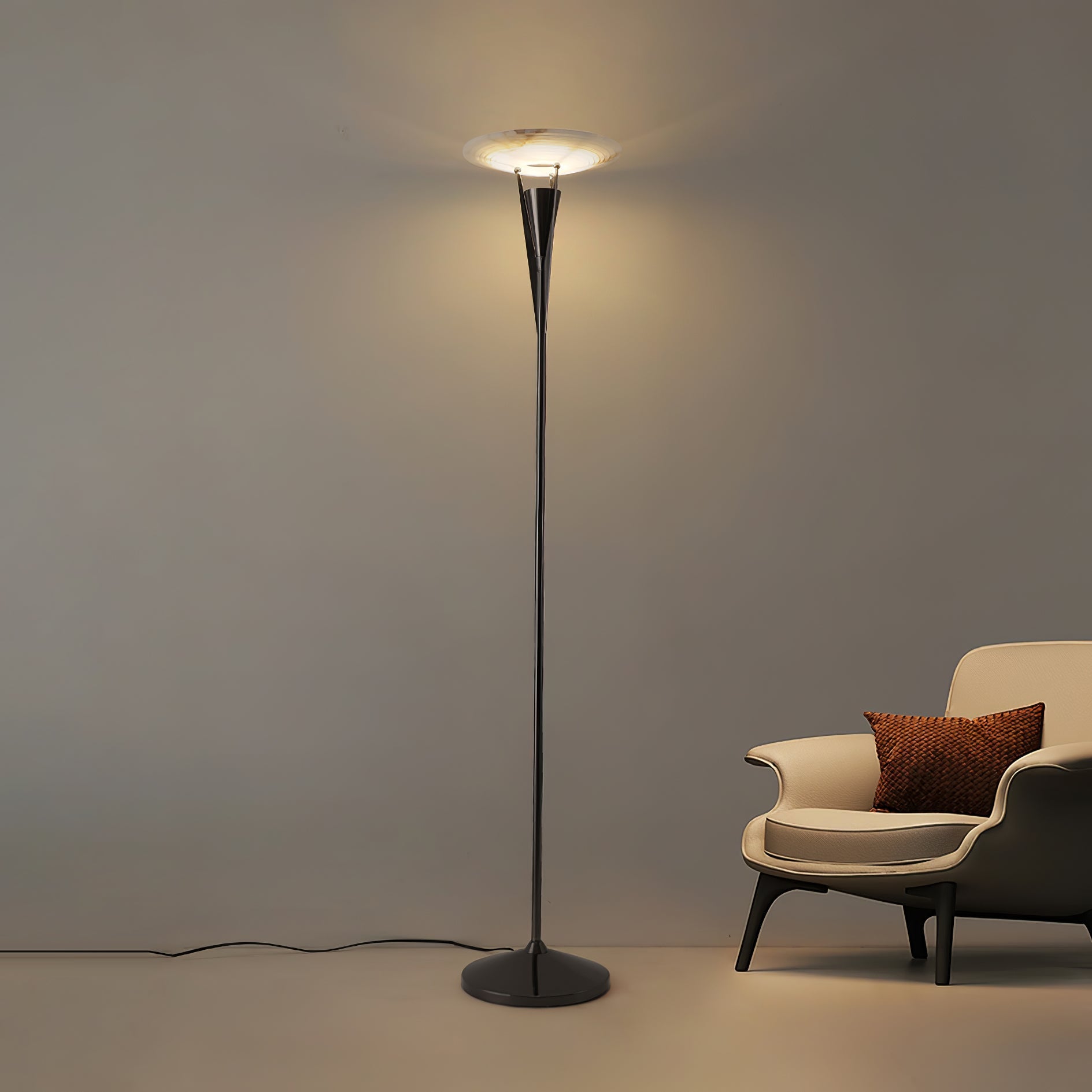 Lampadaire moderne Refil en Albâtre Cuivre