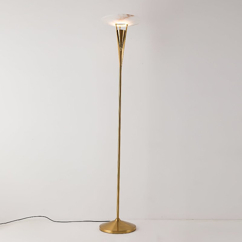 Lampadaire moderne Refil en Albâtre Cuivre